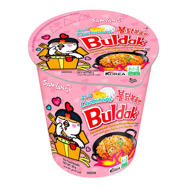 Buldak Ramen Carbanara with Natural and Artifial Cheese Flavor(cup)