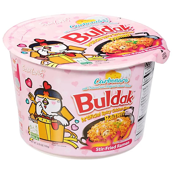 Buldak Ramen Carbanara with Natural and Artifial Cheese Flavor(bowl)