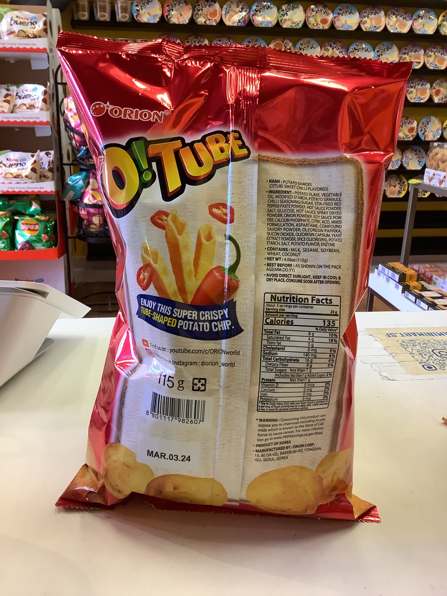Potato Snacks(O!Tube Sweet Chilli Flavor)