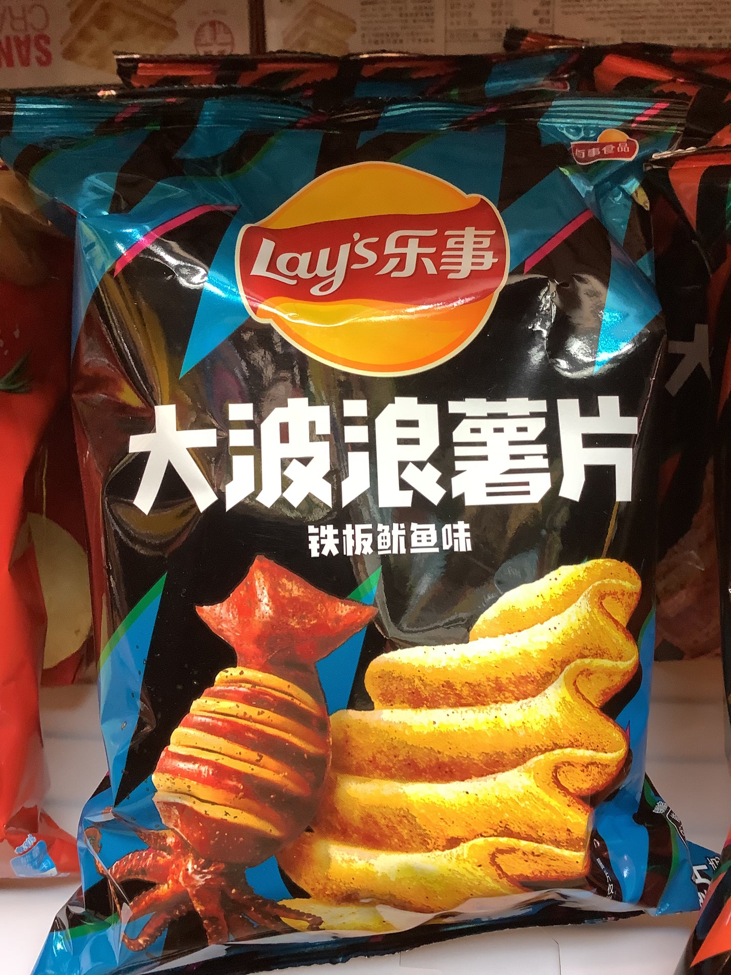 Lay‘S Potato Chips(Sizzling Artificial Squid Flavor)铁板鱿鱼味